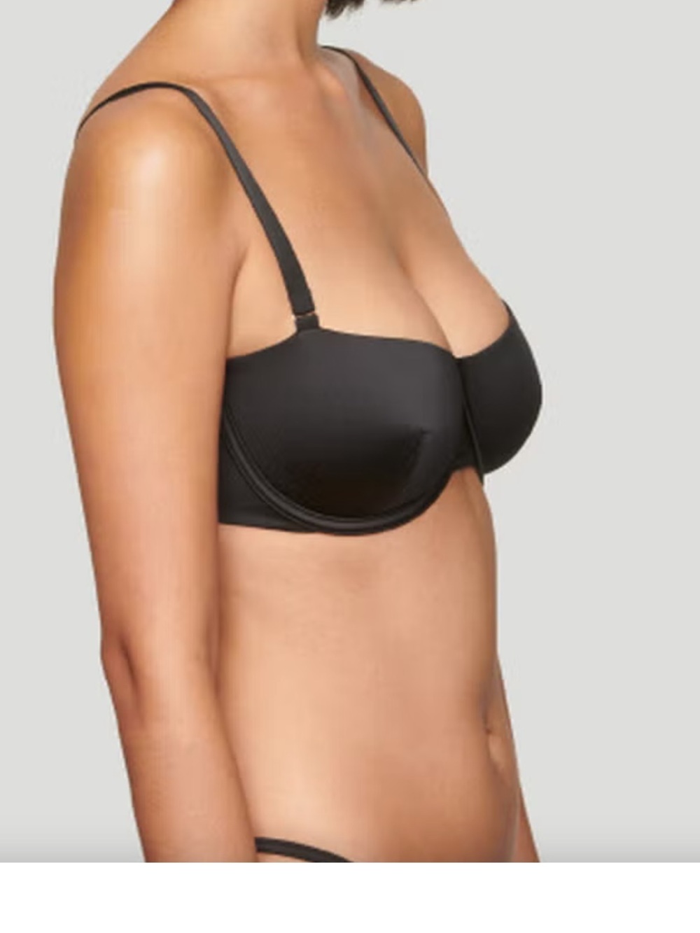 CUUP Black Satin Balconette Bra 36B
